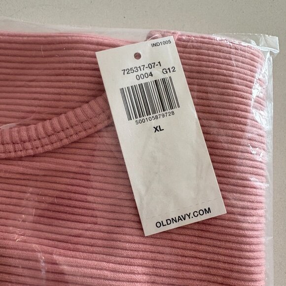 Old Navy Rib-Knit Seamless Tank Top Cropped Pink Size XL NEW - Picture 3 of 5